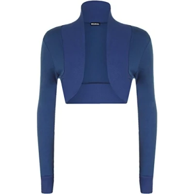 Image of WearAll Ladies Shrug Long Sleeved Bolero Top Womens Electric Blue 12/14