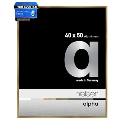 Image of nielsen Alpha Photo Frame 40x50cm Aluminium Picture Frame, Amber with Protective Float Glass and Push Turn Clips Brushed