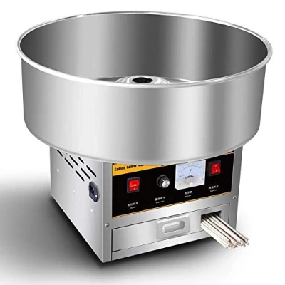 Image of Candy Floss Maker Machine Commercial Cotton Gas Electric with Stainless Steel Tray for Birthdays Parties Celebrations (Electric Heating)