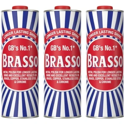 Image of Brasso Metal Polish Liquid, 1L Pack of 3