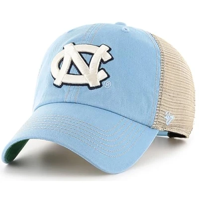 Image of &#039;47 NCAA Trawler Team Color Mesh Trucker Clean Up Adjustable Hat, Adult One size Fits All (North Carolina Tar Heels Blue), Blue,