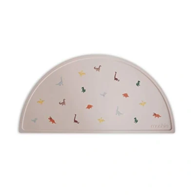 Image of Mushie Silicone Placemat for Kids Non Slip Design Material: Food Grade Easy to Clean &amp; Stain Resistant BPA Phthalate Free (Dinosaurs)
