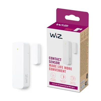Image of WiZ Contact Sensor Home Monitoring, Automation, Real Time Alerts, Light Alarms, Easy Setup, Security, Notifications, App Control, Connects with Camera and Lights