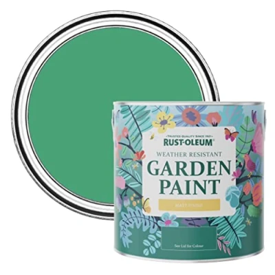 Image of Rust Oleum Green Mould Resistant Garden Paint In Matt Finish Emerald 2.5L