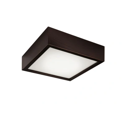 Image of Square Simple Flush Ceiling Light Wenge, 1x E27