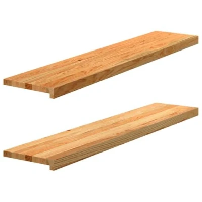 Image of vidaXL Solid Oak Wooden Window Sills Light Brown 120x25x2 cm Durable Untreated Ledges for Home Decor/Display