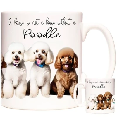 Image of KAZMUGZ Toy Poodle Mug, a House is not Home Without Poodle. Miniature Mug. 11oz Ceramic Coffee Tea or Hot Chocolate