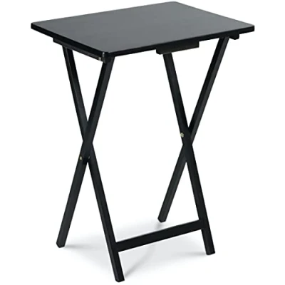 Image of PJ Wood Folding TV Tray &amp; Snack Table Black