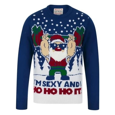 Image of Tokyo Laundry Men&#039;s Ho It Novelty Knitted Crew Neck Christmas Jumper