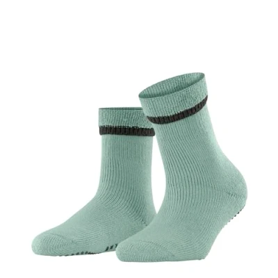 Image of FALKE Women&#039;s Cuddle Pads W Hp Cotton Wool Grips On Sole 1 Pair Grip socks, Green Peppermint 7792, 5.5/8 UK