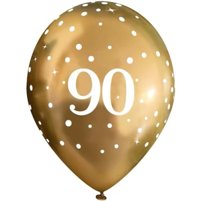 Image of 11&quot; Latex Balloons Sparkling Fizz Gold 90th x 6pcs