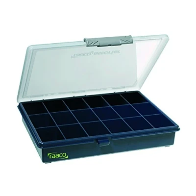 Image of raaco 136167 &quot;Assorter PSC 5 18&quot; Compartment Box, Blue/Transparent