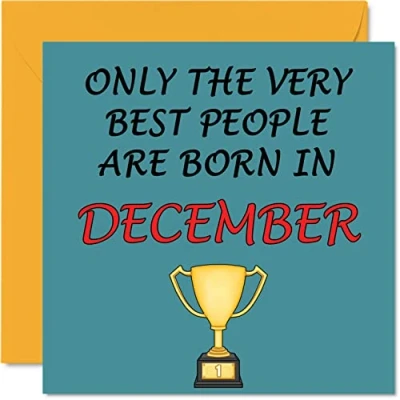 Image of Fun Birthday Cards for Men Women Very Best December Card Mum Dad Brother Sister Son Daughter Nan Grandad, 145mm x Greeting Cards, Joke Humour 30th 40th 50th Bday