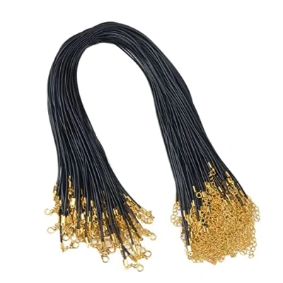 Image of Bemvp Braided Leather Cord 20pcs Wax Necklaces Chain Necklace with Gold Lobster for Diy Jewelry Accessories