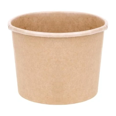 Image of Fiesta Green Recyclable Takeaway Soup Containers 340 ml/12 oz (Pack of 500), Brown, Size: 72(H) x98(Dia) mm, Microwavable, Ice Cream Cups, Cardboard Material, FP476