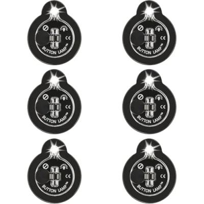 Image of Button LAMP Adhesive LEDs Light Package Lightweight, Ultra Small, Bright LED Utility Lights 6 Pack (BL 6885)