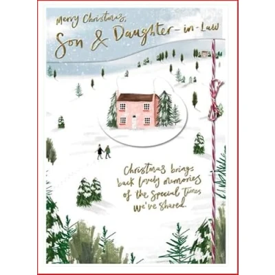 Image of Hallmark Son and Daughter in Law Christmas Card Merry &amp;