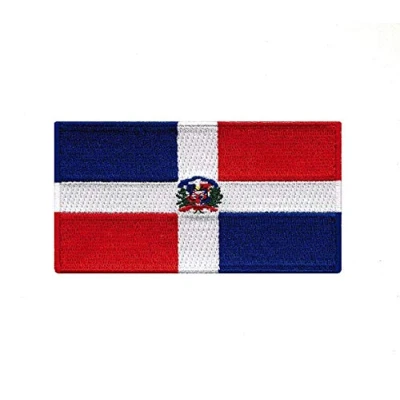 Image of Dominican Republic National Country Flag Iron Sew on Embroidered Patch
