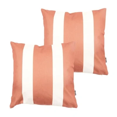 Image of icon Indoor Outdoor Cushions Filled, Boho Collection, Orange, Set of 2, 43cm x 43cm, Water Resistant, for Garden Furniture, Lounge, Garden, Patio