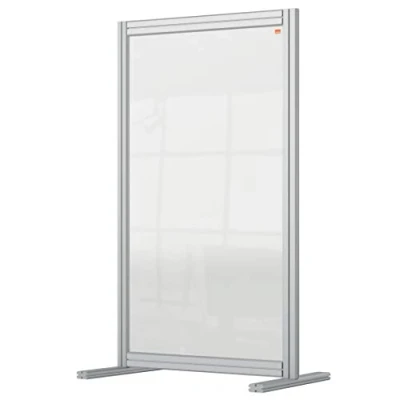 Image of Nobo Clear Acrylic Desk Divider, 1.4 m High, Free Standing Screen System, Premium Plus, 600 x 1000 mm, 1915493