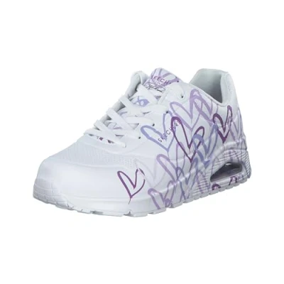 Image of Skechers Uno Goldcrown WLPR White Light Purple Womens Trainers 155507