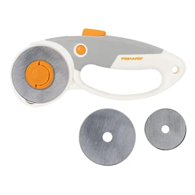 Image of Fiskars Titanium Rotary Cutter DuoLoop (45mm, 60mm), Orange, White, Black, Standard Size