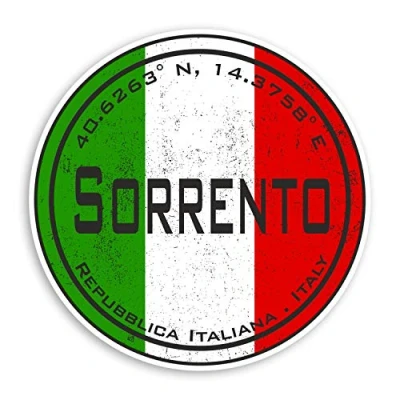 Image of 2 x 10cm Sorrento Italy Vinyl Stickers Italian Flag Sticker Luggage #20575 (10cm Wide)