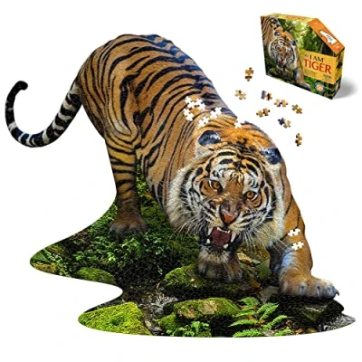 Image of Carletto Deutschland 887004 MADD CAPP Shape Contour Puzzle Tiger 1000 Pieces for Adults and Children from 12 Years, Ocean Tides