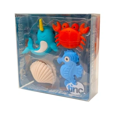 Image of Tinc Sealife Erasers Collection Pack for Kids Use at School &amp; Homework (S4SEALER)