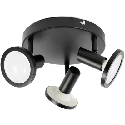 Image of Lindby spotlight Ilda, 3 bulb, Ø 20 cm, black, iron