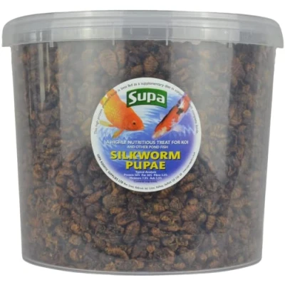 Image of Supa Koi Silkworm Pupae, 5 Litre Bucket A Highly Nutritious 100% Natural Protein Rich Treat Food For And Other Pond Fish.