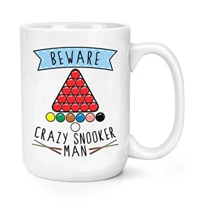 Image of Beware Crazy Snooker Man 15oz Large Mug Cup