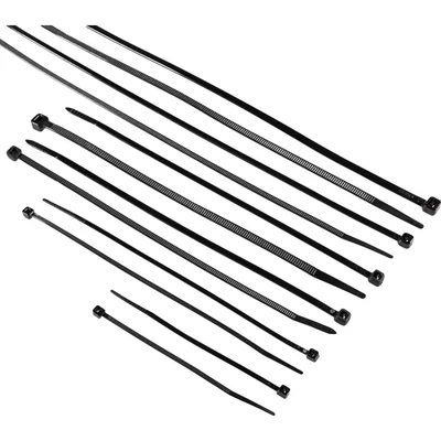 Image of Edison Cable Ties, Black, Assorted Diameter &amp; Length, Pack of 600