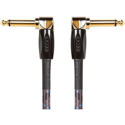 Image of BOSS Bic Pc Triple Pack Patch/Pedal, Guitar, Bass And Instrument Cable. Angled 1/4 Inch Connectors, 3 X 6 In/15 Cm Length