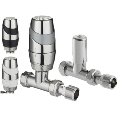 Image of Pegler Yorkshire Terrier Straight Thermostatic Radiator Valve And Lockshield Pack 15mm 632323
