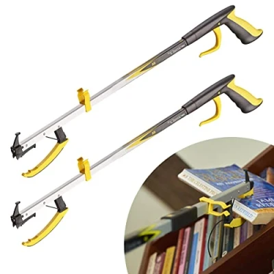 Image of 2 Pack The Helping Hand Company Classic PRO Reacher Grabber x 26 inch / 66cm. Long Handled Stick for Elderly, Disabled, Reaching Aid Anyone Struggling When Bending and