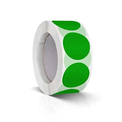 Image of Round Stickers Green 25 mm Circle Labels Colour Coding Dot Vinyl Floor Sticker Waterproof Removable Roll of 500