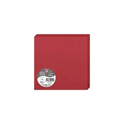 Image of Clairefontaine Ref 2145C Pollen Folded Card (Pack of 25 Sheets) 160 x 160mm Sized, 210gsm Card, Inkjet &amp; Laser Printer Compatible, Acid Free Intensive Red