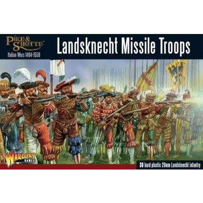 Image of Landsknechts Missile Troops 28mm Scale Plastic Miniatures for Pike &amp; Shotte by Warlord Games Highly Detailed Table top Wargaming