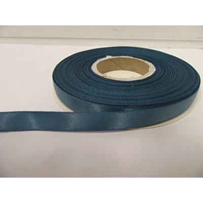 Image of 1 roll of 10mm Satin Ribbon x 25 metres Antique French Dusky Blue Double Sided 10 mm 1cm