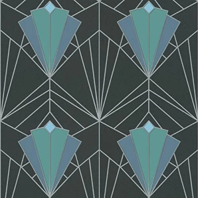Image of Sample Isadora Teal Gold Wallpaper Paste The Wall Glitter Textured Vinyl