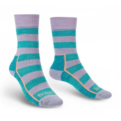 Image of Bridgedale Women&#039;s Hike LW Merino Performance Socks, Turquoise Lilac, M