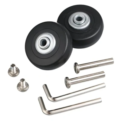 Image of 2Set 50x18mm Luggage Suitcase Replacement Wheels with Axles Wrench Bearings Repair Kit