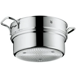 Image of WMF Steamer insert 24 cm, vegetable/potato steamer, polished Cromargan stainless steel, dishwasher safe