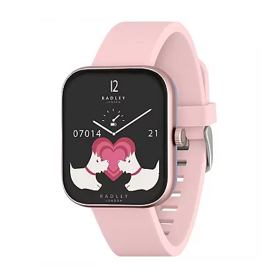 Image of RADLEY Series 32 Smart Watch for Women with Bluetooth Call, Health Fitness Tracker, 1.80, Heart Rate, Sleep tracking,Pink Silicone Strap, IP68 Waterproof