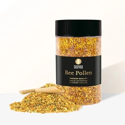 Image of MANUKA DOCTOR Bee Pollen 150g, Nutrient Rich Superfood, Pure Raw Natural High Source of Proteins, Vitamins, Minerals &amp; Amino Acids. Premium Organic Pollen, Healthy Food, Non GMO.