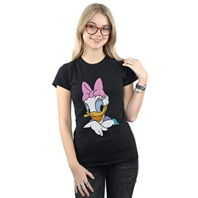 Image of Disney Women&#039;s Daisy Duck Big Portrait T Shirt Black Large