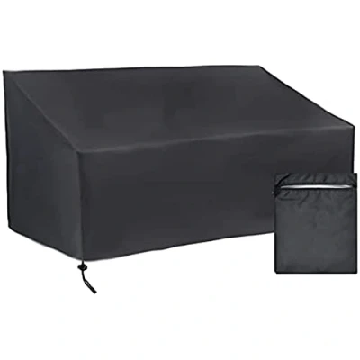 Image of Dapetz ® Garden Furniture Cover 220X85X61/71cm for 3 Seater Sofa Bench Seat a Water Repellent, Windproof, Anti UV, 420D Polyester Outdoor Covers Black