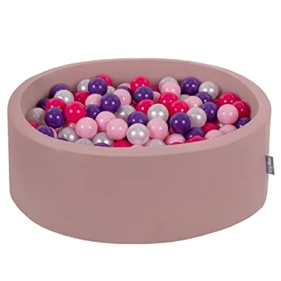 Image of KiddyMoon 90X30cm/300 Balls ∅ 7Cm / 2.75In Baby Foam Ball Pit Made In EU, Heather:Light Pink/Pearl/Purple/Dark Pink