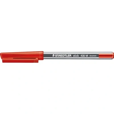 Image of STAEDTLER Stick 430 M 2 Ballpoint Pen Medium Red (Box of 10)